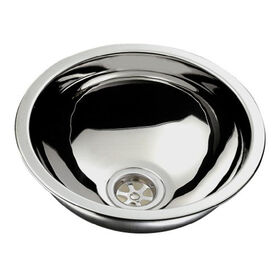 Ambassador Half-Sphere Sink, Ultra Mirror, 11-1/2" dia., 1-1/2" Drain